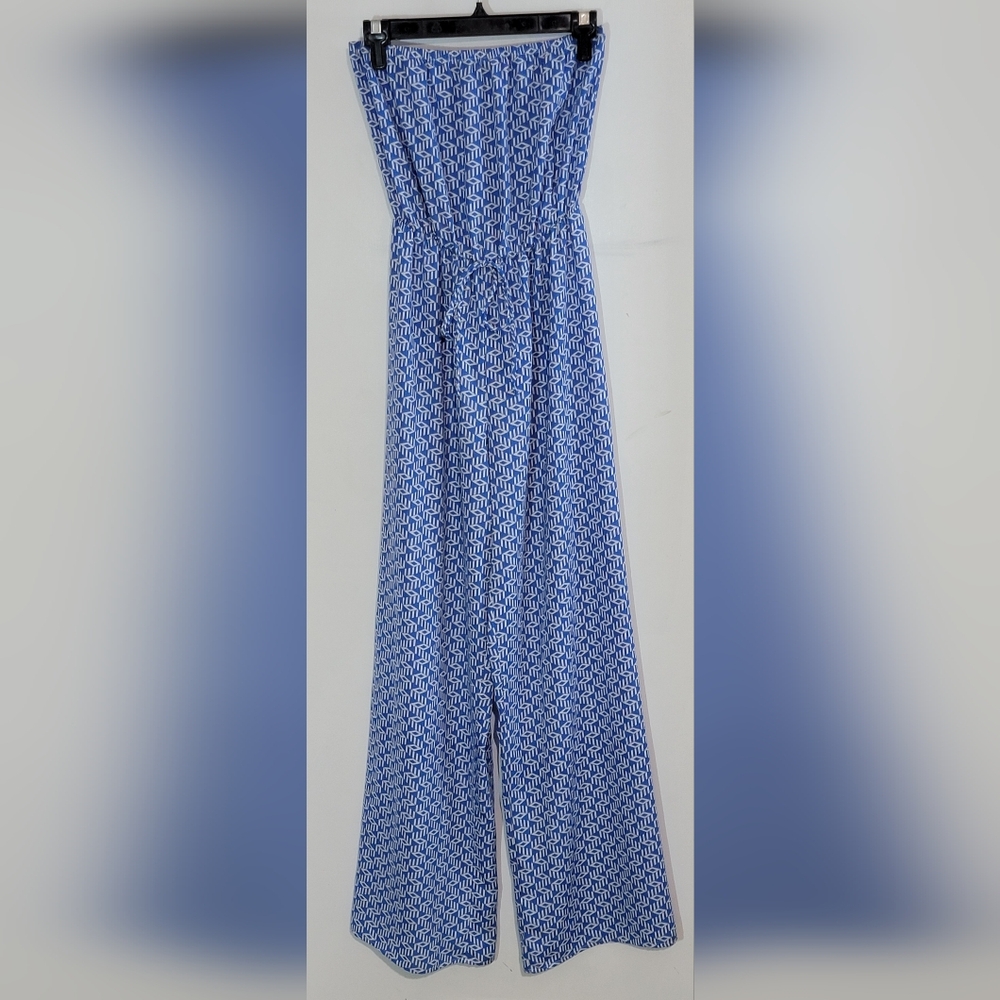 Blue Geometric Jumpsuit Size XS